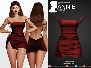 Sims 4 — Annie (Dress) by Beto_ae0 — Perfect dress for parties, Enjoy it - 09 colors - New Mesh - All Lods - All maps