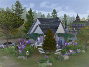 Sims 4 — Purple Cottage Copperdale no cc by sgK452 — A simple house on a small plot, ideal for sims with other outdoor