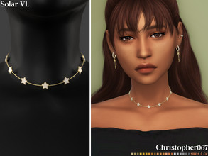 Sims 4 — Solar Necklace V1 by christopher0672 — This is an ethereal diamond studded star pendant chain necklace. 21