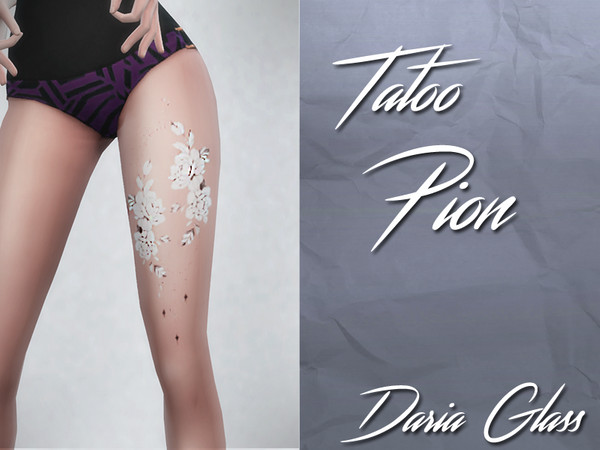 Sims 4 — Tatoo Set - Pion by Daria_Glass — Contain 3 tatoo: 1 in upper back 2 on hip (left and right)