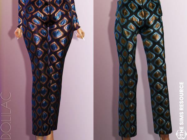 Sims 4 — Metallic Pants [SET] DO716 by DOLilac — Custom thumbnail New Mesh 6 Colors Adult-Elder-Teen-Young Adult For