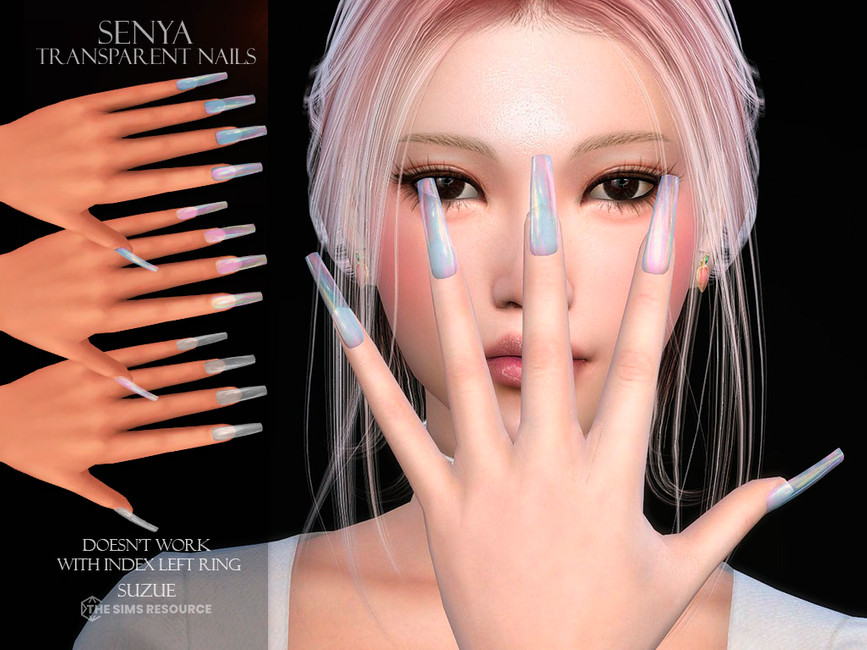 The Sims Resource - Senya Transparent Nails