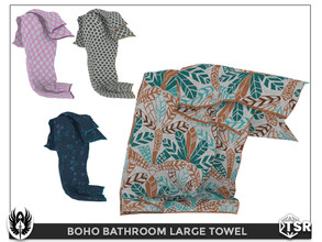 Sims 4 — Boho Bathroom Large Towel by nemesis_im — Large Towel from Boho Bathroom Set - 4 Colors - Base Game Compatible 