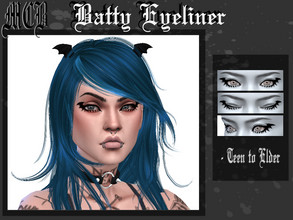 Sims 4 — Batty Eyeliner by MaruChanBe2 — Cute eyeliner for goths and other alternative sims <3