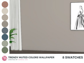 Sims 4 — Trendy muted colors wallpaper by nordicsim1 — Modern 2023 colors. 8 swatches of plain wallpaper in modern,