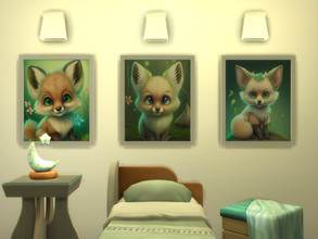 Sims 4 — Little Fox by spitzmagic — A set of 3 Non Glare prints of a Little Fox. Perfect for children's rooms or any