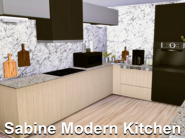 Sims 4 — Sabine Modern Kitchen | Only TSR CC by GenkaiHaretsu — Modern kitchen for Sabine Shell