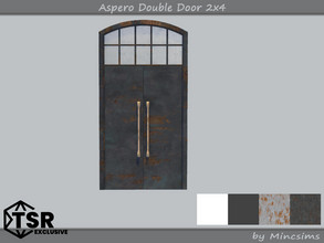 Sims 4 — Aspero Double Door 2x4 by Mincsims — 2 tiles, medium wall 4 swatches