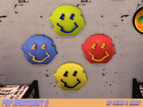 Sims 4 — Pop Apartment II Wall decor #03 by siomisvault — And here we have the psychedelic smiling faces! You'll find 5