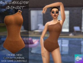 Sims 4 — FEIRA - ONE SHOULDER SWIMSUIT  by linavees — Original Mesh Custom thumbnail Base game compatible Happy simming!
