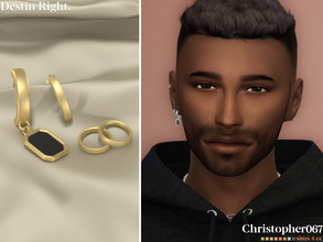 Sims 4 — Destin Earrings - Right by christopher0672 — This is a funky pair of hoop earrings for the right ear only - 1