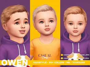 Sims 4 — Owen Hairstyle Toddlers by Casual_Sims — Owen Hairstyle - classic, straight, short, masculine, male. 50+ colors