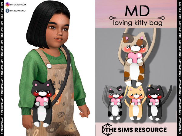 Sims 4 — loving kitty bag Toddler by Mydarling20 — new mesh base game compatible all lods all maps 7 colors The texture