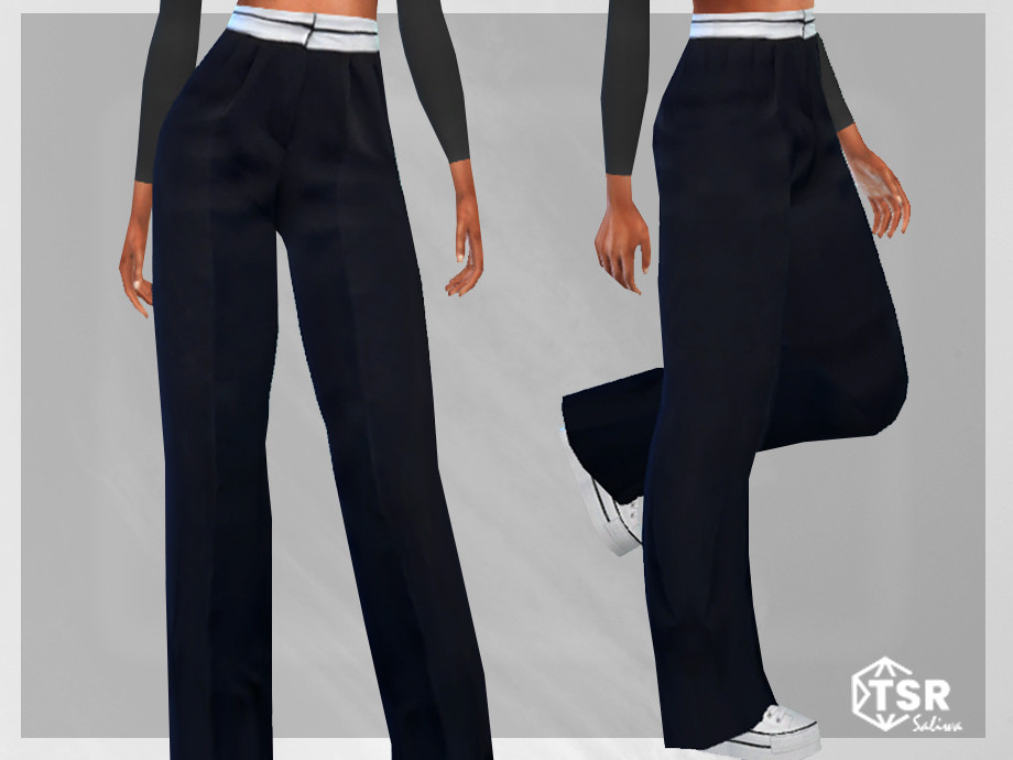 The Sims Resource - Reverse Belt Wide Leg Pants