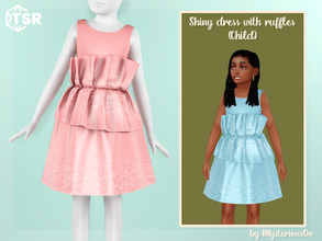 Sims 4 — Shiny dress with ruffles Child by MysteriousOo — Shiny dress with ruffles for kids in 12 colors