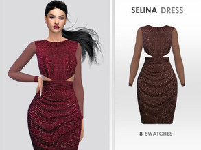 Sims 4 — Selina Dress by Puresim — Sequined dress in 8 swatches.