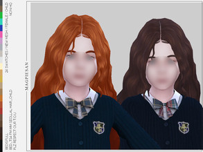 Sims 4 — Seollal hair for Child by magpiesan — Waves hair in 24 colors for kids. Non HQ. Created by BED of Team Magpiesan