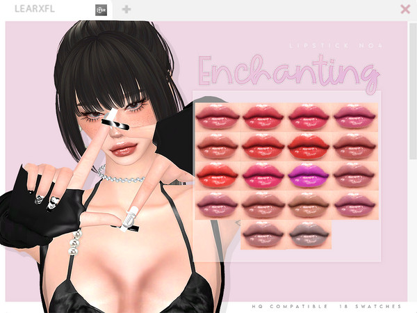 Sims 4 — Enchanting Lipstick N04 by Learxfl — TSR EXCLUSIVE CONTENT - 18 swatches - Base Game Compatible - HQ Compatible