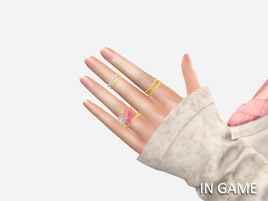 The Sims Resource - Rey Rose & Pearls RingsV1 (left)