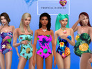 Sims 4 — Women Tropical Swimwears by LCclothing — Swimwear set for the summer