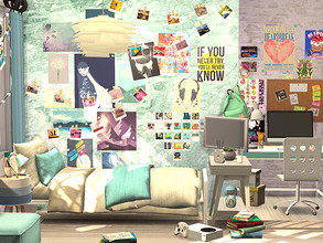 Sims 4 — Nelly Bedroom - CC  by Flubs79 — here is a cozy and cluttered teen bedroom for your Sims the size of the room is