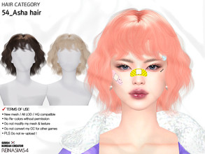 Sims 4 — Asha hair by Reina_Dambi — - New mesh - HQ compatible 