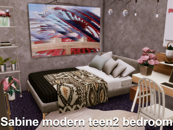 Sims 4 — Sabine Modern Teen Bedroom v2- boy | Only TSR CC by GenkaiHaretsu — Modern teen bedroom for Sabine Shell (1nd