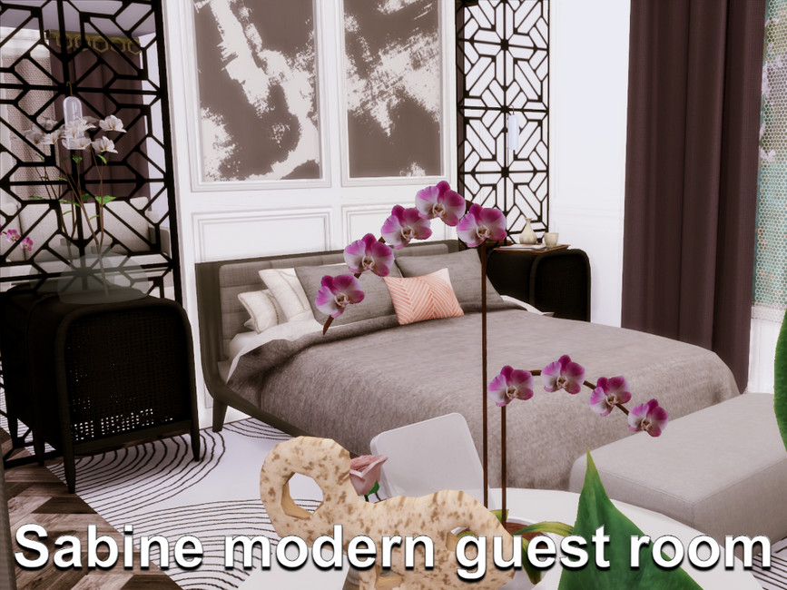 The Sims Resource - Sabine Modern Guest Bedroom | Only TSR CC