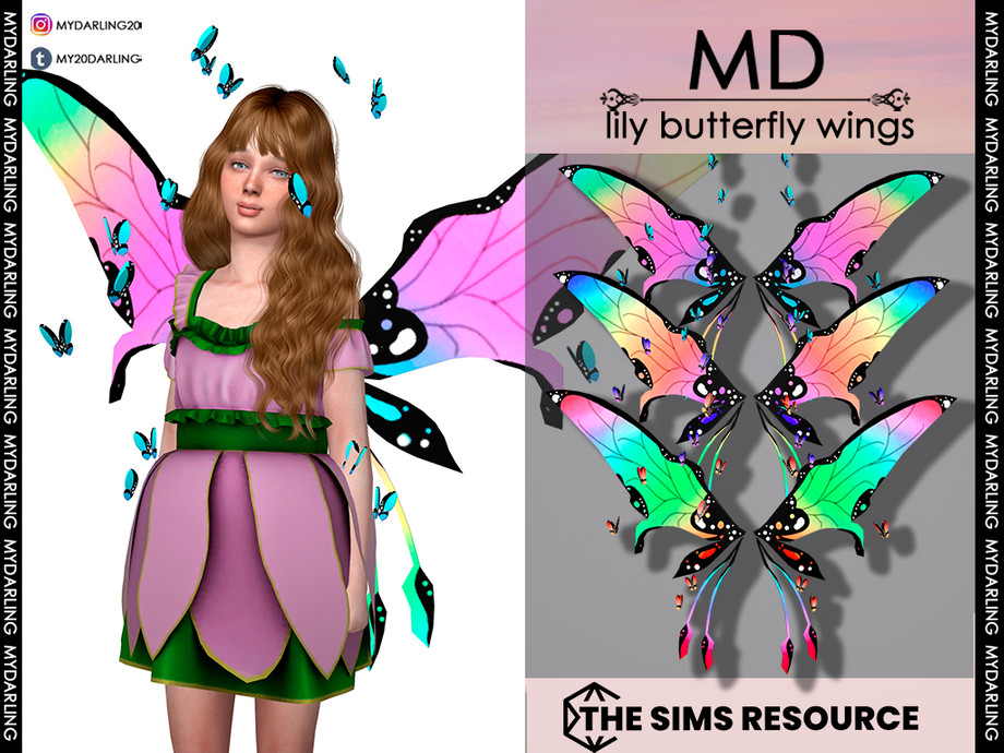 Lily butterfly wings featured showcase with 3 patterns. 