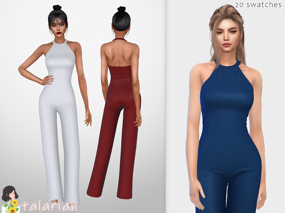 The Sims Resource - Ember halter neck jumpsuit