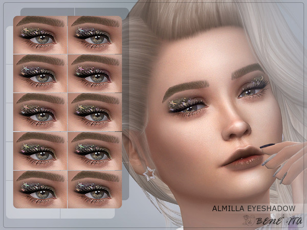 Sims 4 — Almilla Eyeshadow [HQ] by Benevita — Almilla Eyeshadow Makeup Category HQ Mod Compatible 10 Swatches For Female
