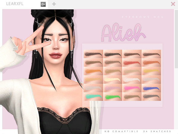 Sims 4 — Alieh Eyebrows N04 by Learxfl — TSR EXCLUSIVE CONTENT - 24 EA swatches - Base Game Compatible - HQ Compatible -