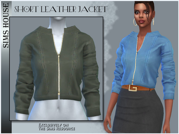 The Sims Resource - SHORT LEATHER JACKET