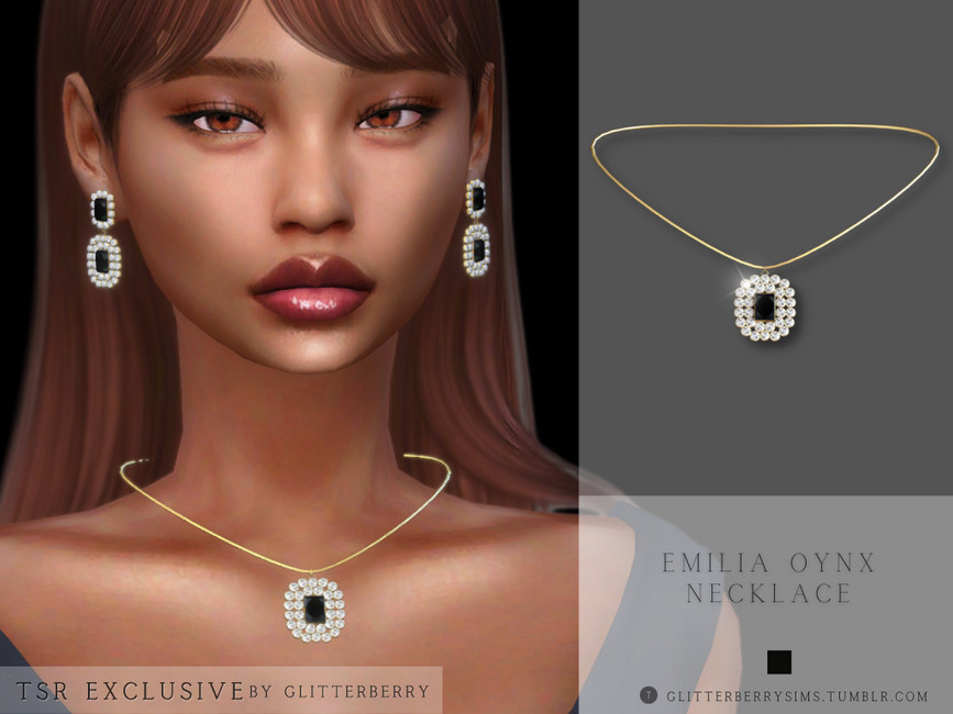 The Sims Resource - Emilia Onyx Necklace