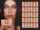 Sims 4 — Freckles #CC04 by Docie — - Unisex - Custom thumbnail - 10 color options - HQ texture - Compatible with HQ Mod