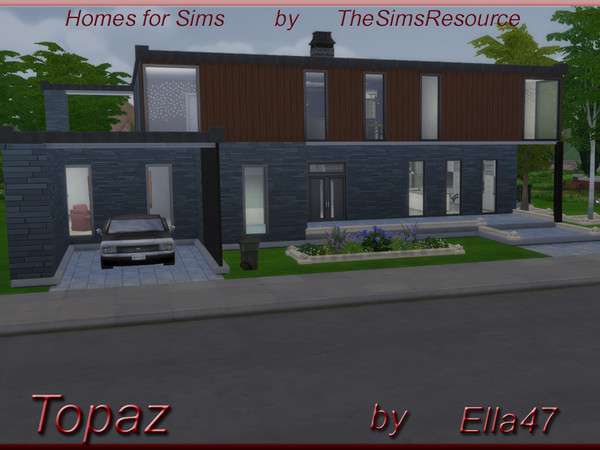 Sims 4 — Topaz by ella47 — This is verry nise Home for Sims With Kids Livingroom with cozy Fireplace, Kitchen,