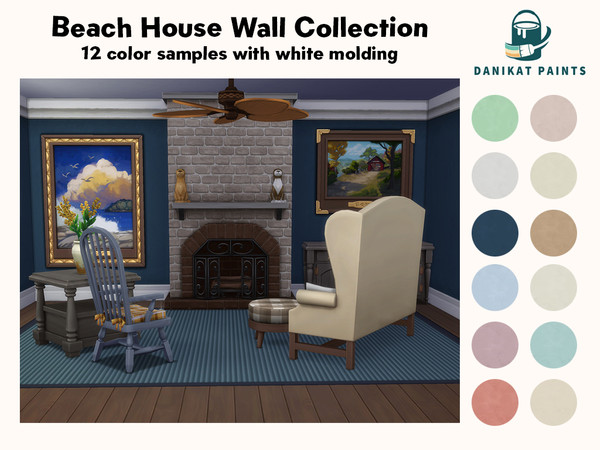 Sims 4 — Beach House Wall Collection by Danikat15 — Bring the serenity of the beach into your home with our Beachy