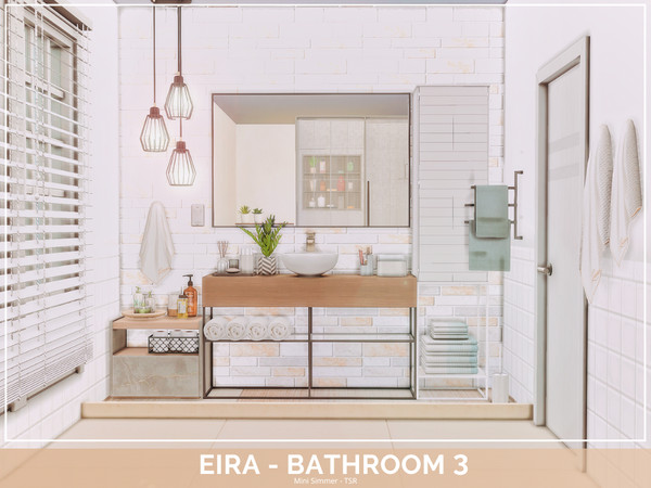 Sims 4 — Eira Bathroom 3 - TSR Only CC by Mini_Simmer — Room type: Bathroom Size: 4x4 Price: $8,049 Wall Height: Short