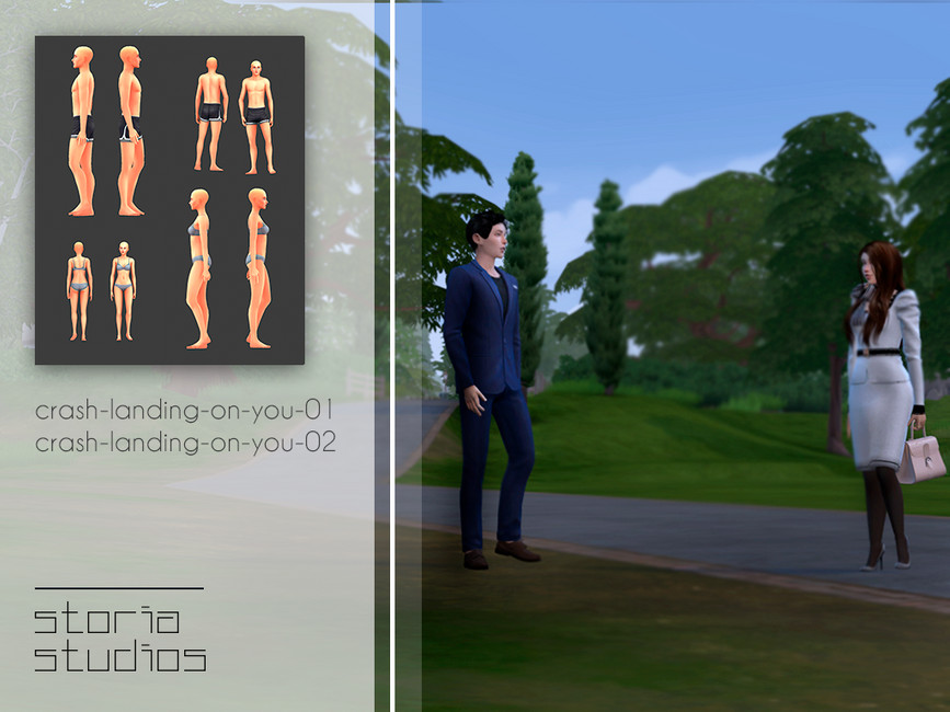 The Sims Resource PosePack Crash Landing on You pt.1
