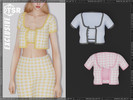 Sims 4 — Rochelle gingham crop cardigan RD6 by sadgirlsclub — / TSR exclusive / new original mesh / 12 swatches / all