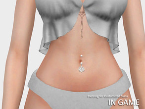 Sims 4 — Angel Belly Piercing B (for Customized Skins) by WisteriaSims — ** THIS BELLY BUTTON PIERCING IS FOR CUSTOMIZED