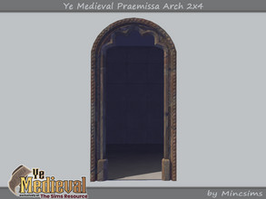 Sims 4 — Ye Medieval Praemissa Arch 2x4 by Mincsims — Basegame Compatible 3 swathces A part of Ye Medieval Collaboration