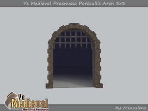 Sims 4 — Ye Medieval Praemissa Portcullis Arch 3x3 by Mincsims — Basegame Compatible 3 swathces A part of Ye Medieval