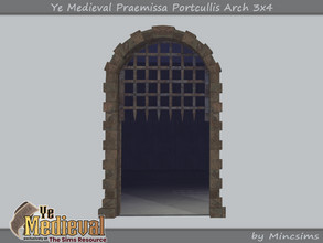 Sims 4 — Ye Medieval Praemissa Portcullis Arch 3x4 by Mincsims — Basegame Compatible 3 swathces A part of Ye Medieval