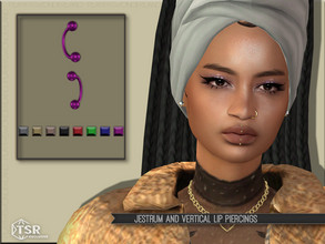 Sims 4 — Jestrum and Vertical Labret Piercings by PlayersWonderland — A small set of 2 lip piercings. Specs - 8 Swatches