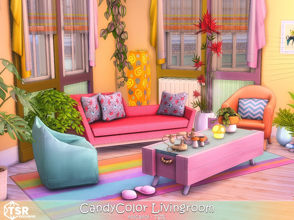 Sims 4 — CandyColor Livingroom / TSR CC Only by nolcanol — CandyColor Livingroom CC used! Please, read the Required