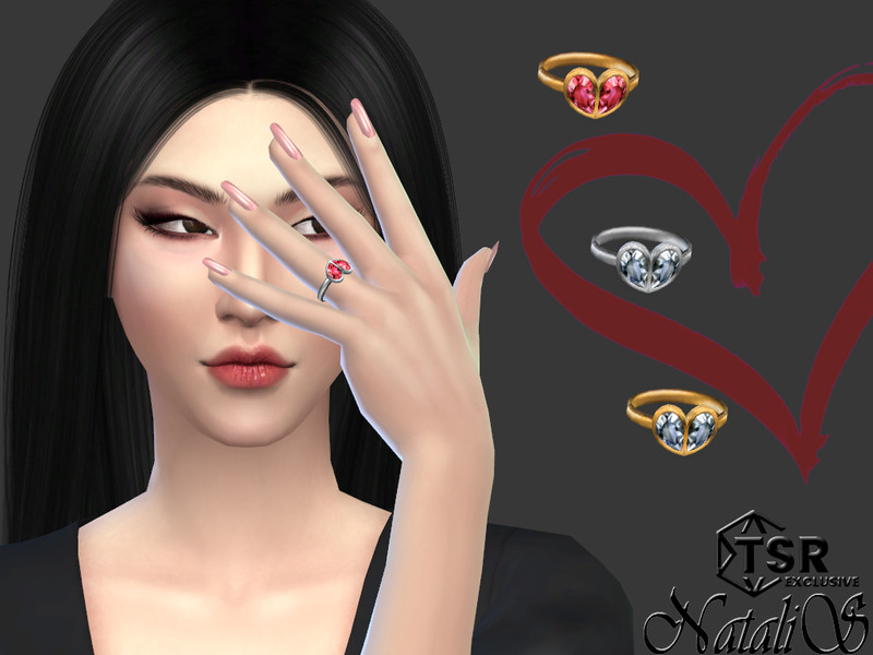 NataliS' Crystal heart bezel ring