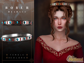 Sims 4 — Ye Medieval Headacc by Bobur2 — Medieval Crown inlaid with precious stones for female I hope you like it on the