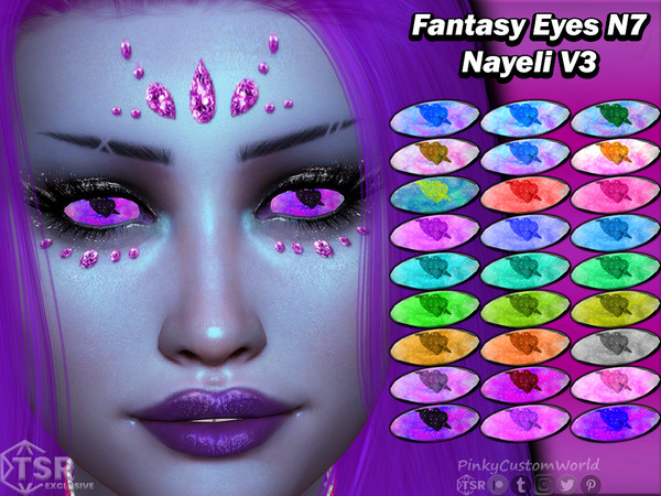 Sims 4 — Fantasy Eyes N7 - Nayeli V3 by PinkyCustomWorld — Cute fantasy eyes inspired by space in lots of different