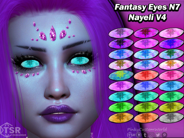 Sims 4 — Fantasy Eyes N7 - Nayeli V4 by PinkyCustomWorld — Cute fantasy eyes inspired by space in lots of different